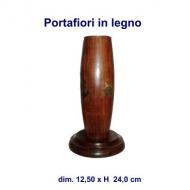 Portafiori in legno con inserti marinari e bordo superiore in ottone dim. 12,5 x H 24,0 cm