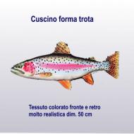 Cuscino forma trota, colori fronte e retro, aspetto realistico, dim. 50 cm