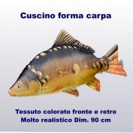 Cuscino forma carpa, colori fronte e retro, aspetto realistico, dim, 90 cm